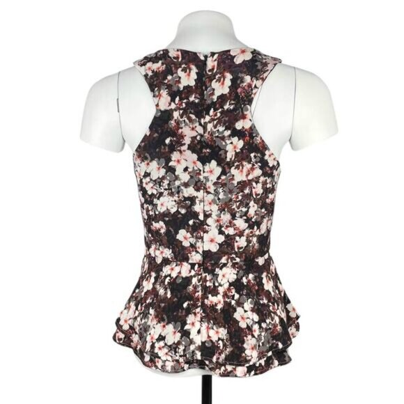 PARKER 100% Silk Floral Peplum Blouse XS - Picture 3 of 6